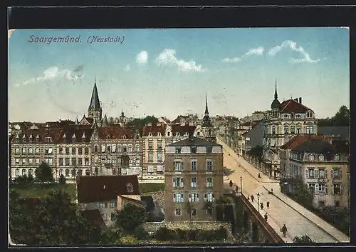 AK Saargemünd /Neustadt, Teilansicht mit Strassenpartie