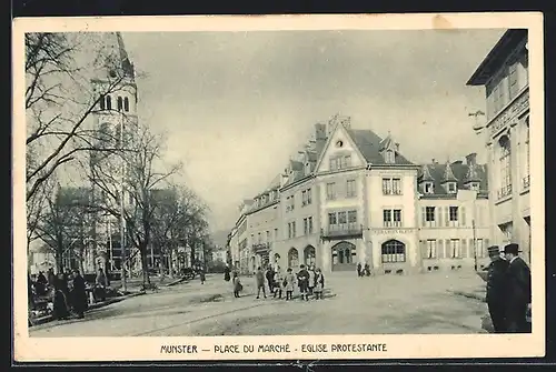 AK Munster, Place du Marché, Eglise Protestante