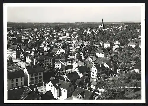 AK Romanshorn, Ortsansicht mit Kirche aus der Vogelschau