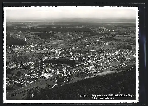 AK Bischofszell, Ortsansicht mit Blick zum Bodensee, Fliegeraufnahme