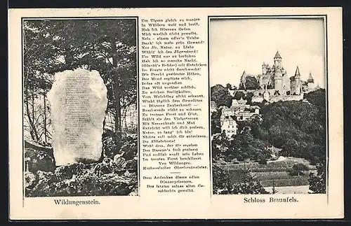 AK Braunfels, Blick auf das Schloss, mit Wildungenstein