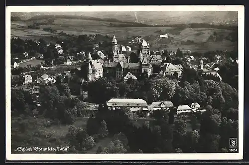 AK Braunfels a./ Lahn, Schloss aus der Vogelschau