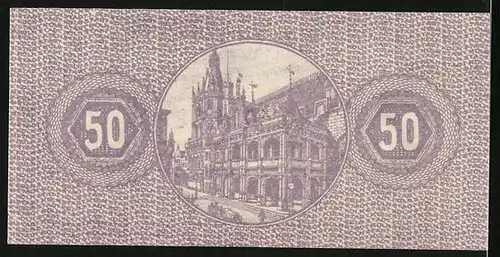 Notgeld Köln 1920, 50 Pfennig, Das alte Rathaus