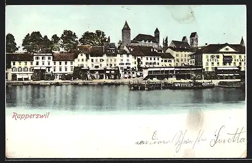 AK Rapperswil, Uferpartie mit Kirche