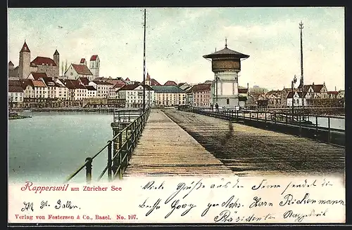 AK Rapperswil, Stadtansicht mit Brücke