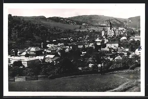 AK Kremnica, Panorama mit Kirche