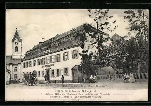 AK Singhofen i. Taunus, Gasthof Minor Zum goldnen Brunnen