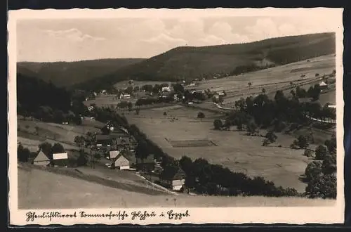 AK Holzhau, Landschaftspanorama mit Ortsansicht