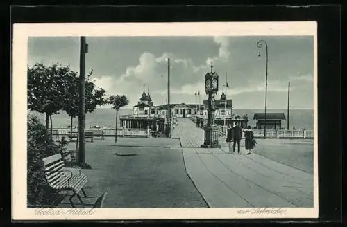 AK Ahlbeck /Ostsee, Promenade zur Seebrücke