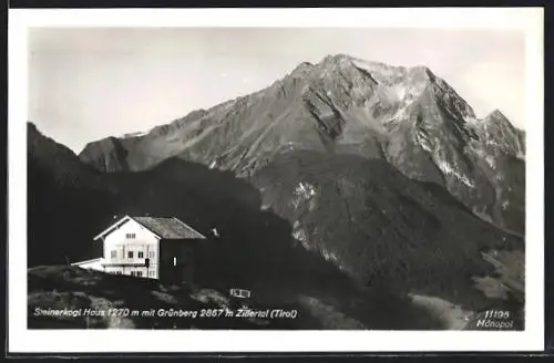 AK Steinerkogel Haus, Gesamtansicht mit Grünberg