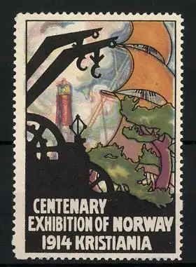 Reklamemarke Kristiania, Centenary Exhibition of Norway 1914, Leuchtturm