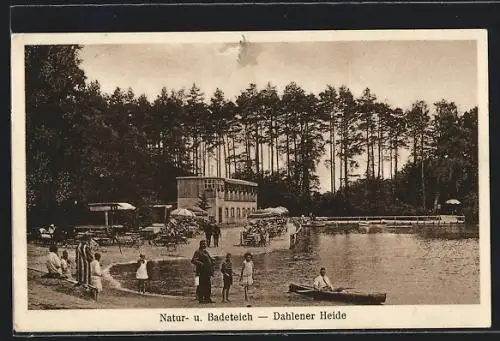 AK Dahlen / Sa., Natur- und Badeteich in der Dahlener Heide