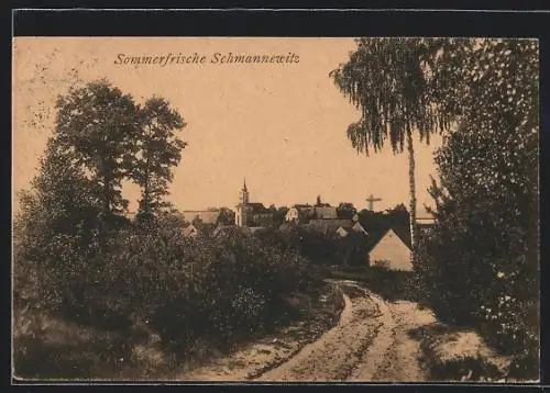 AK Schmannewitz, Ortspartie am Waldweg