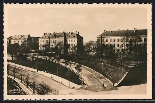 AK Zwickau i. Sa., Blick auf die Kaserne