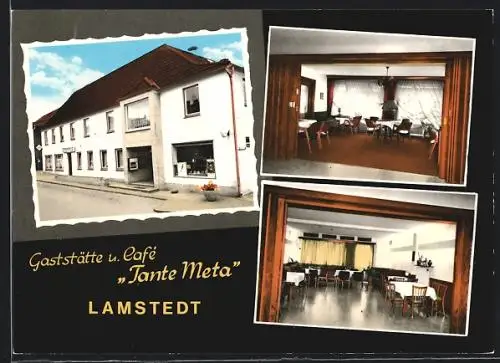 AK Lamstedt, Gasthaus u. Cafe Tante Meta, Innenansichten
