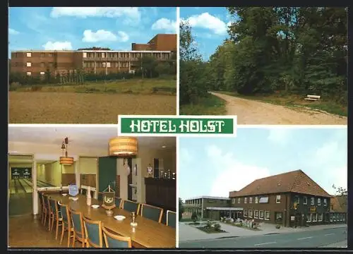 AK Rosengarten-Sieversen, Hotel-Restaurant Holst, Aussen- und Innenansichten, Hauptstrasse 29-33