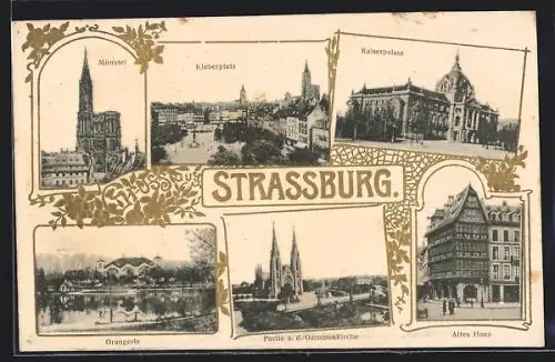 Präge-AK Strassburg, Münster, Kaiserpalast, Altes Haus
