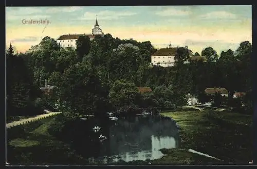 AK Grafenstein, Ortsansicht mit Teich