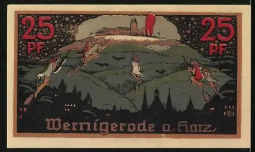 Notgeld Wernigerode 1920, 25 Pfennig, Der Besenflug der Hexen