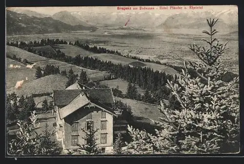 AK Bregenz am Bodensee, Hotel Pfänder und Rheintal