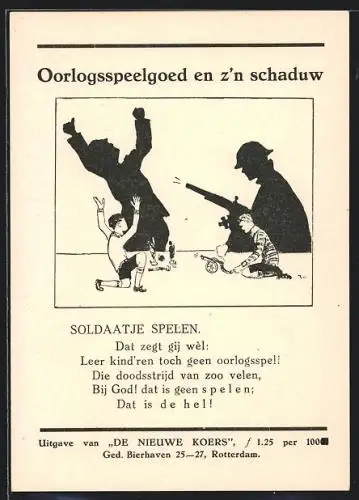 AK Kinder spielen Krieg, Anti-Kriegspropaganda