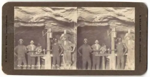 Stereo-Fotografie R. Neilson, Johannesburg, Pipesetting, Knights Central, Bergbau, Minenschacht