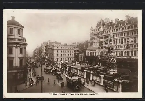 AK London, Charing cross station and strand