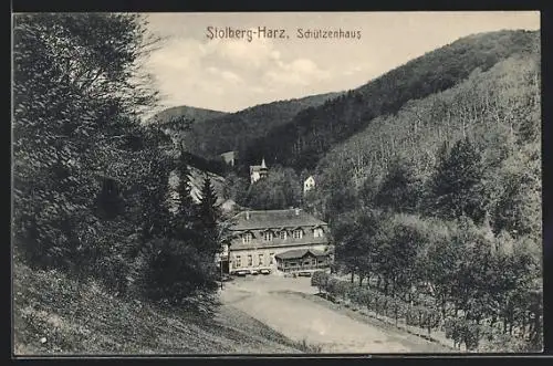 AK Stolberg /Harz, Hotel Schützenhaus aus der Vogelschau