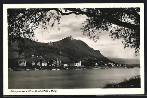 AK Königswinter, Drachenfels und Burg