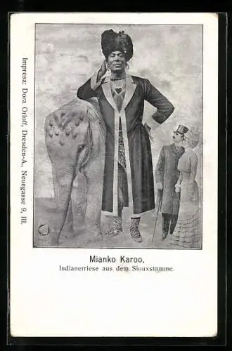 AK Mianko Karoo, tätowierter Indianer-Riese aus dem Stamme der Sioux