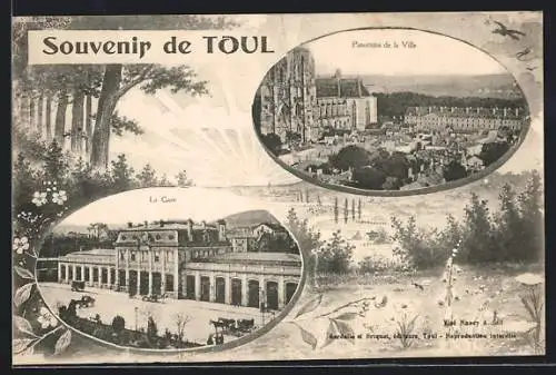 AK Toul, La Gare, Panorama de la Ville