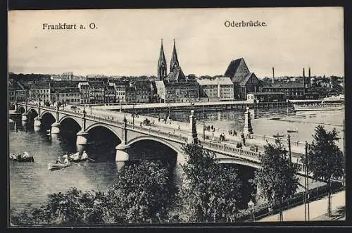 AK Frankfurt /Oder, Panorama mit Oderbrücke