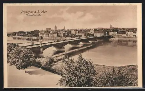 AK Frankfurt /Oder, Gesamtansicht mit Brücke