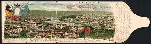 Klapp-Lithographie Liége, L`Exposition de Liége 1905, Panorama de la Ville