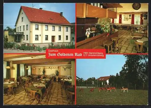 AK Unterkirchberg / Illertissen, Gasthaus Zum goldenen Rad, Innenansichten