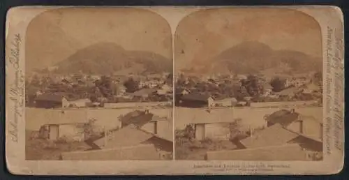 Stereo-Fotografie Strohmeyer & Wyman, New York, Ansicht Interlaken, Blick nach der Stadt mit Jungfrau