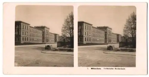 Stereo-Fotografie NPG, Berlin, Ansicht München, Strassenpartie mit der Technischen Hochschule