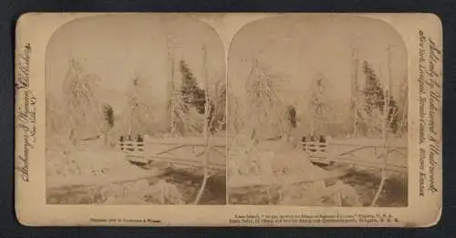 Stereo-Fotografie Strohmeyer & Wyman, New York, Ansicht New York, Luna Island im Winter, Niagara