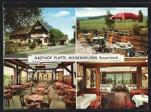 AK Niederhelden /Sauerland, Gasthof und Pension Platte