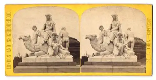 Stereo-Fotografie F. York, London, Ansicht London, Part of the Albert Memorial, Africa