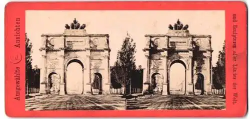 Stereo-Fotografie unbekannter Fotograf, Ansicht München, Ludwigstrasse mit dem Siegestor