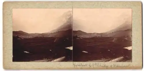 Stereo-Fotografie unbekannter Fotograf, Ansicht Grindelwald, Teilansicht der Eisenbahn mit Blick nach den Bergen