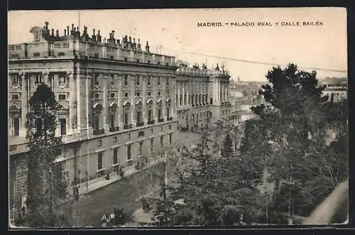 AK Madrid, Palacio Real y Calle Bailen