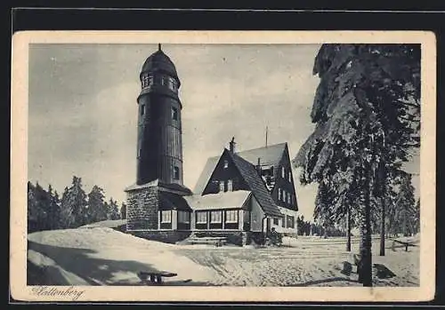 AK Platten, Sporthotel Plattenberg mit Aussichtsturm