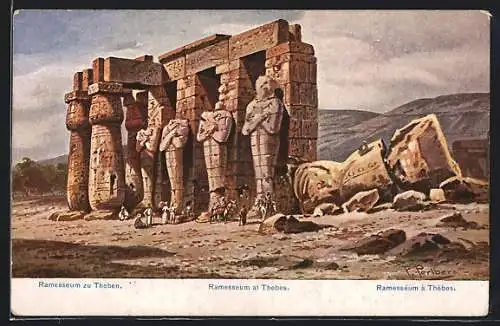 Künstler-AK Theben, Ramesseum