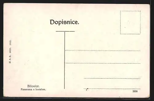 AK Bilovice, Panorama s kostelem