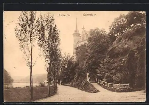 AK Grimma, Uferweg zur Gattersburg