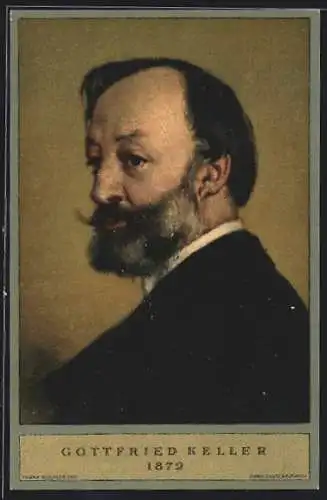 AK Gottfried Keller 1872, Portrait