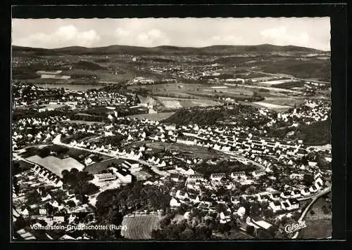 AK Volmarstein-Grundschöttel /Ruhr, Ortsansicht aus der Vogelschau