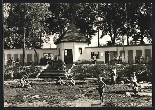 AK Brüssow / Uckermark, Freibad am Brüssower See